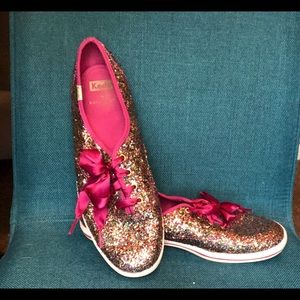 Kate Spade Pink Multi Glitter Sneakers